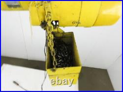 Budgit D-205-3 1 Ton 10' Lift 230V 3Ph Rope Control Electric Chain Hoist Trolley