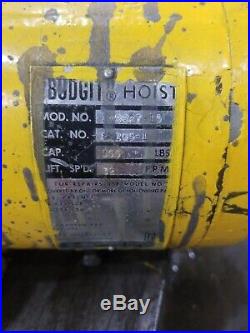 Budgit electric chain hoist 1/4 ton 3 phase 240v model 309827-15 motor 310877-1