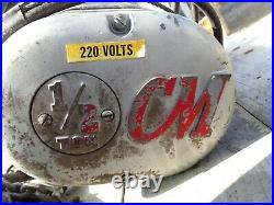 CM 1/2 TON Electric Chain Hoist 12' Chain, 220v