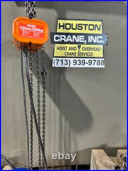 CM 1/2 Ton Electric Chain Hoist, Model WF, Lift 10ft, 110-1-60V Single Phase