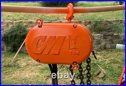 CM 1 Ton 110v 16fpm Chain Hoist Over 30ft lift with 30ft of controller cord