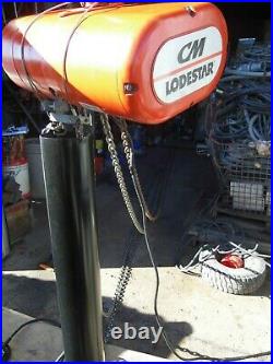CM 2 Ton electric chain hoist 26' lift, possibly 43.5 of lift, 87' chain, Mod R