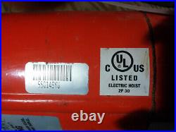 CM 600 Lb Capacity 8 FPM Lift Speed Electric Chain Hoist USED, 10 ft lifting