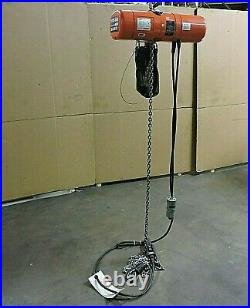 CM Columbus Mckinnon Electric Chain Hoist Model F 1000lbs 1/2 Ton 165 Drop