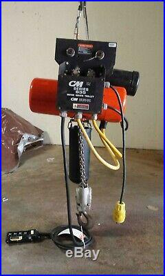 CM LODESTAR 2 TON ELECTRIC CHAIN HOIST WITH MOTORIZED TROLLEY 2 speed