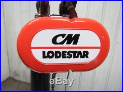 CM LODESTAR Model L 1 Ton Electric Chain Hoist 16FPM Push Trolley 20' 9 Lift