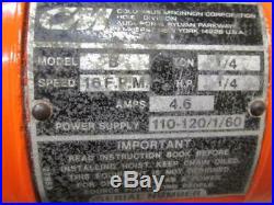 CM Loadstar Model B Electric Chain Hoist 1/4 Ton 500 Lbs 1 PH 115v 10' Lift