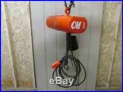 CM Loadstar Model L Electric Chain Hoist 1 Ton 1 PH 20' Ft. Lift 115 Volt