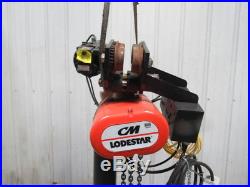 CM Loadstar RT 3 Ton Electric Chain Hoist 635 Motor Trolley 5.5 FPM 3PH 10'Lift