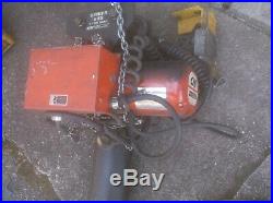 CM Lodestar 1/2 Ton Electric Chain Hoist With Trolley And Controls 20ft Chain