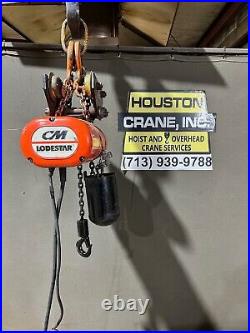 CM Lodestar 1/4 Ton Electric Chain Hoist, Model B, 10 ft Lift, 230/460-3-60V