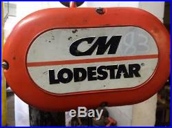 CM Lodestar 1 Ton Electric Chain Hoist Model L 2 ` 20' chain` Chain Bucket` 230V