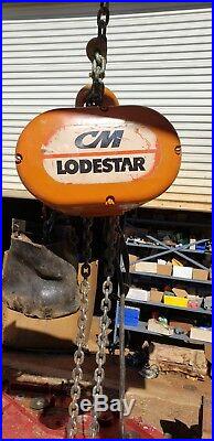 CM Lodestar 1 Ton Electric Hoist 18' Chain Great Condition