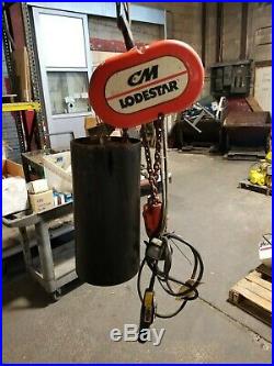 CM Lodestar 2 Ton Electric Chain Hoist 44' Lift 1 HP Motor 240/480v 3 Phase Mode