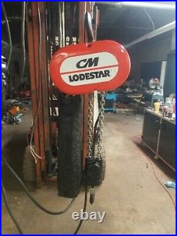 CM Lodestar 2 Ton Electric Chain Hoist Video Included 230/460 Volts