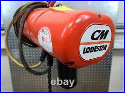 CM Lodestar Chain Hoist 1/2 Ton 10 ft Lift 6 ft pendant 16 FPM 115v