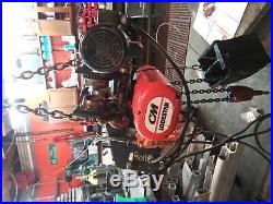 CM Lodestar Electric Chain Hoist Model H 1 Ton 110v with 635 motorized trolley