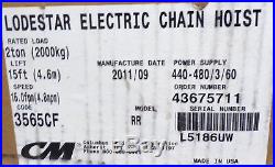 CM Lodestar Electric Chain Hoist Model Rr, 2 Ton, 15ft