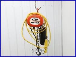 CM Lodestar F 1/2 Ton Electric Chain Hoist 16 FPM 22' Travel 16' Pendant 3PH
