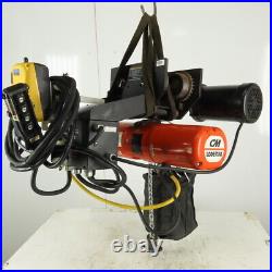 CM Lodestar F 1/2 Ton Electric Chain Hoist 20' Lift 16FPM WithPWR Trolley & Remote