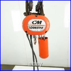 CM Lodestar F2 1/2 Ton Electric Chain Hoist 12 Lift 2 Speed 16/5 FPM 230V 3Ph