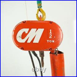 CM Lodestar J 1/2 Ton Electric Chain Hoist 12' Lift 32FPM 115V Single Phase