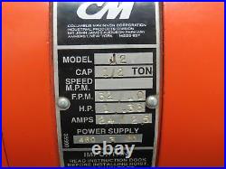CM Lodestar J-2 1/2 Ton Electric Chain Hoist 32/10 FPM 2 Speed 460V 10' Lift