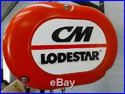 CM Lodestar Model F 1/2 Ton 1000lb Electric Chain Hoist 110-120V 1 Phase 15'Lift