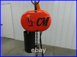 CM Lodestar Model F 1/2 Ton Electric Chain Hoist 10' Travel 230/460V 3PH