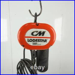CM Lodestar Model F 1/2 Ton Electric Chain Hoist 11' 6 Lift 16FPM 230 3Ph