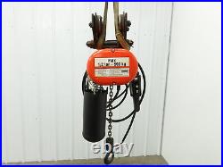 CM Lodestar Model F 1/2 Ton Electric Chain Hoist 14' Lift 16 FPM 3PH 460V Trolly