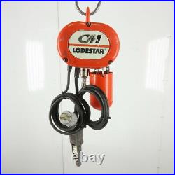 CM Lodestar Model F 1/2 Ton Electric Chain Hoist 15' Lift 16 FPM 208-230/460 3Ph