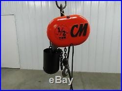 CM Lodestar Model F 1/2 Ton Electric Chain hoist 16 FPM 120 V 1PH 13' Travel