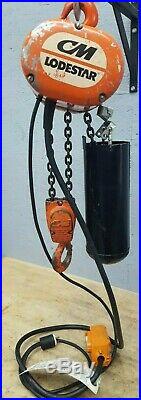 CM Lodestar Model H 1 Ton Electric Chain Hoist 10' Lift 8FPM 120 Volt 1PH 1/2HP