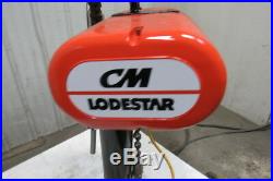 CM Lodestar Model J 1/2 Ton 1000lb 110V Electric Chain Hoist 20' Travel 32FPM