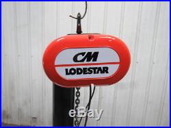CM Lodestar Model J 1/2 Ton Electric Chain Hoist 19' Lift 32FPM 115Volt 1PH