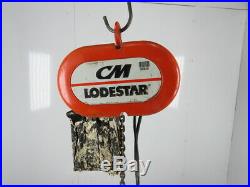 CM Lodestar Model L 1 Ton 2000LB Electric Chain Hoist 16' Lift 16FPM 3PH 460V
