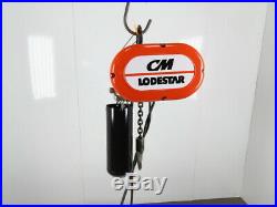 CM Lodestar Model L 1 Ton 2000LB Electric Chain Hoist 19' Lift 16FPM Tested
