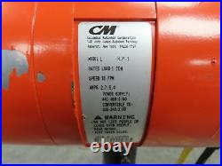 CM Lodestar Model L 1 Ton Electric Chain Hoist 14' Lift 16 FPM 3 Ph Push Trolley
