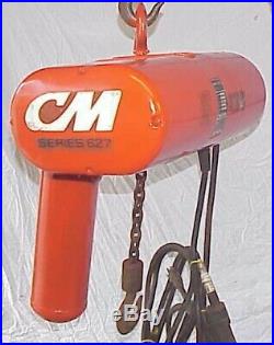 CM Lodestar Model L 1 Ton Electric Chain Hoist 627 20' Lift 115V 1 Ph 2000 lb