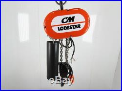 CM Lodestar Model R 2 Ton 4000LB 3Ph Electric Chain Hoist 15'6 Lift 8FPM Tested