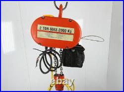 CM Lodestar Model R 2 Ton 4000LB Electric Chain Hoist 12'6 Lift 8FPM 3PH Tested