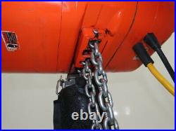 CM Lodestar Model R 2 Ton 4000lb Electric Chain Hoist 19' Lift 8FPM 460V 3PH