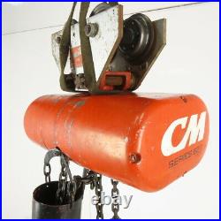 CM Lodestar Model RR 2 Ton Electric Chain Hoist 10' Lift 16 FPM WithTrolley 3Ph