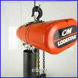 CM Lodestar RR 2 Ton 2Hp Electric Chain Hoist 208-230/460V 3Ph 18' Lift 16FPM