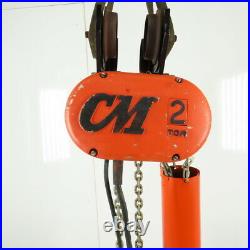 CM Lodestar RR Electric Chain Hoist 2 Ton 16FPM 20'Lift 208-230/460V WithTrolley