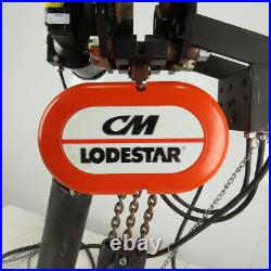 CM Lodestar RRT 3 Ton Electric Chain Hoist 10' Lift 11FPM 3Ph WithPower Trolley