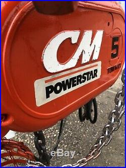 CM Powerstar 5 Ton Electric Chain Hoist Overhead Crane Trolly & Accessories