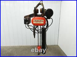 CM RR2 Lodestar 2 Ton Electric Chain Hoist 21' Lift 5/16 FPM 230V 2 Speed Trolly