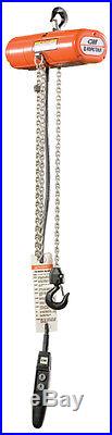 CM ShopStar 250lb Electric Chain Hoist 10' lift 2070 with Chain Container